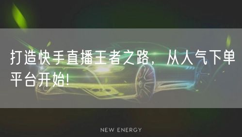 打造快手直播王者之路，从人气下单平台开始!