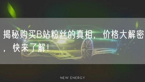 揭秘购买B站粉丝的真相，价格大解密，快来了解！