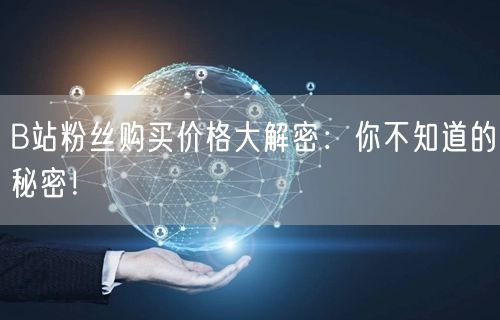 B站粉丝购买价格大解密：你不知道的秘密！