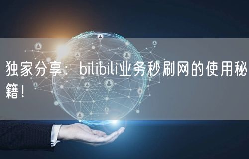 独家分享：bilibili业务秒刷网的使用秘籍！