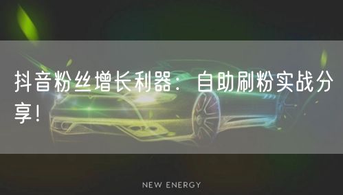 抖音粉丝增长利器：自助刷粉实战分享！