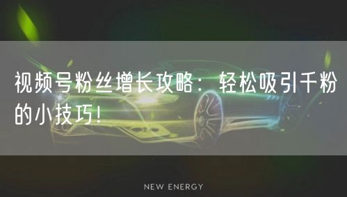 视频号粉丝增长攻略：轻松吸引千粉的小技巧！