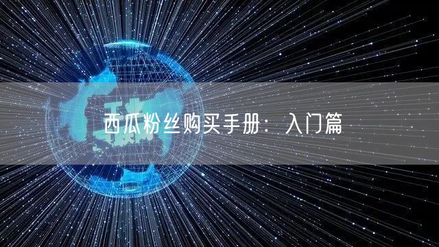 西瓜粉丝购买手册：入门篇