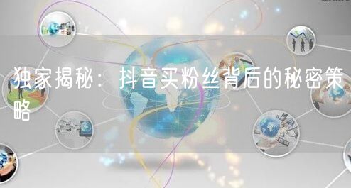 独家揭秘：抖音买粉丝背后的秘密策略