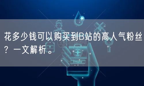 花多少钱可以购买到B站的高人气粉丝？一文解析。