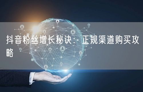 抖音粉丝增长秘诀：正规渠道购买攻略