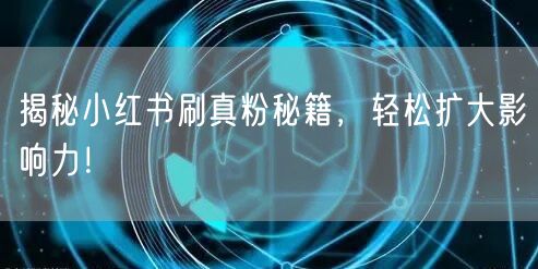 揭秘小红书刷真粉秘籍，轻松扩大影响力！