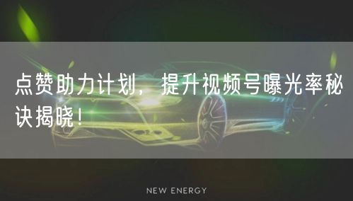 点赞助力计划，提升视频号曝光率秘诀揭晓！