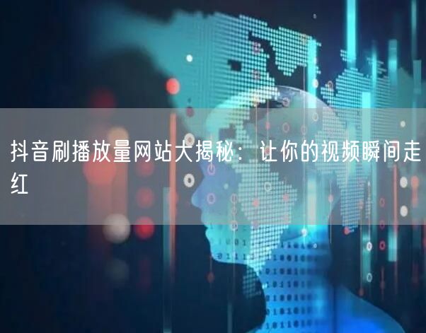 抖音刷播放量网站大揭秘：让你的视频瞬间走红