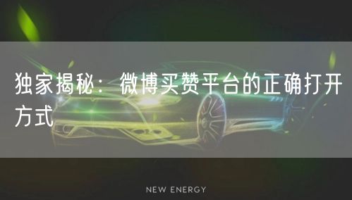 独家揭秘：微博买赞平台的正确打开方式