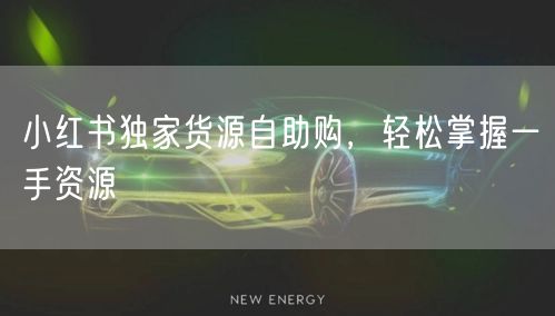 小红书独家货源自助购，轻松掌握一手资源
