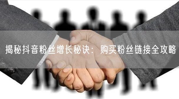 揭秘抖音粉丝增长秘诀：购买粉丝链接全攻略