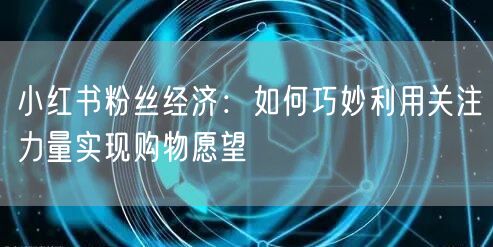 小红书粉丝经济:如何巧妙利用关注力量实现购物愿望