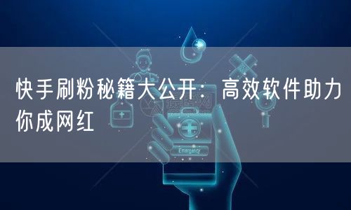 快手刷粉秘籍大公开：高效软件助力你成网红