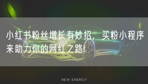 小红书粉丝增长有妙招，买粉小程序来助力你的网红之路!