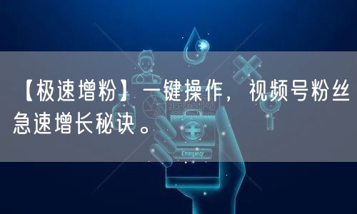 【极速增粉】一键操作，视频号粉丝急速增长秘诀。