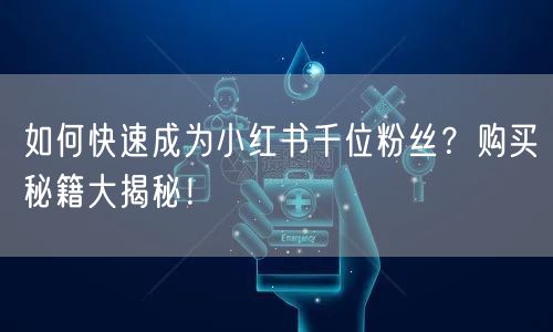 如何快速成为小红书千位粉丝？购买秘籍大揭秘！