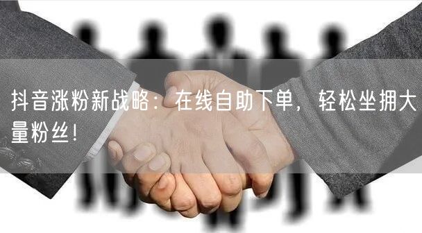 抖音涨粉新战略:在线自助下单,轻松坐拥大量粉丝!