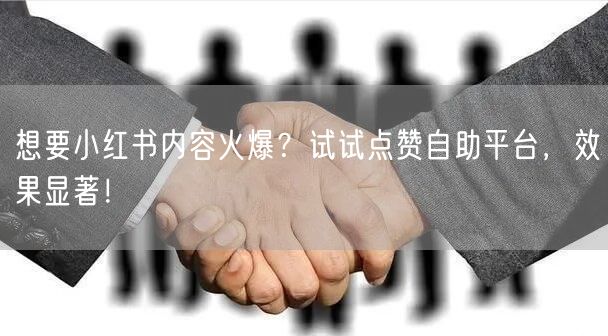 想要小红书内容火爆?试试点赞自助平台,效果显著!