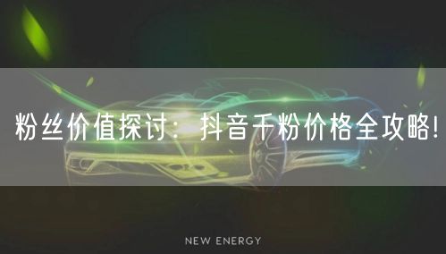粉丝价值探讨：抖音千粉价格全攻略!