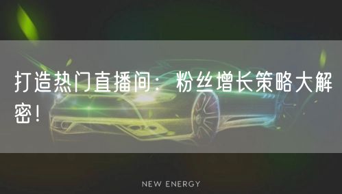 打造热门直播间:粉丝增长策略大解密!