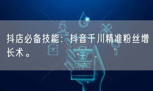 抖店必备技能：抖音千川精准粉丝增长术。