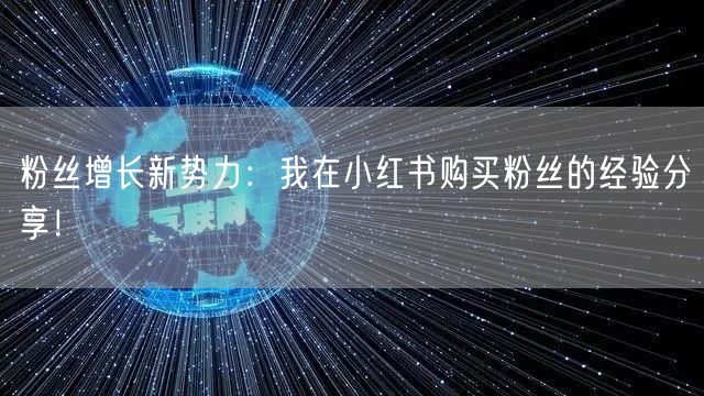 粉丝增长新势力：我在小红书购买粉丝的经验分享！