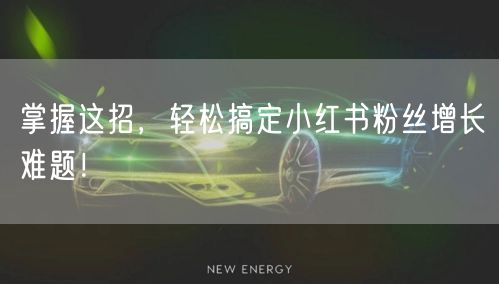 掌握这招，轻松搞定小红书粉丝增长难题！