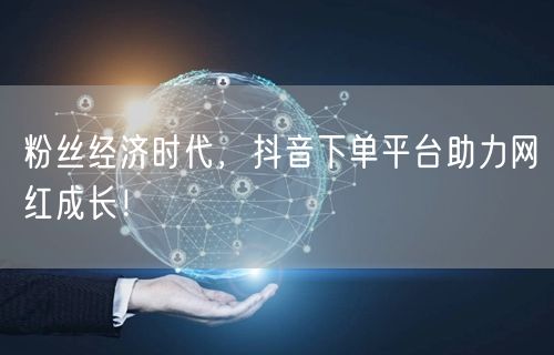 粉丝经济时代,抖音下单平台助力网红成长!